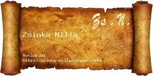 Zsinka Nilla névjegykártya